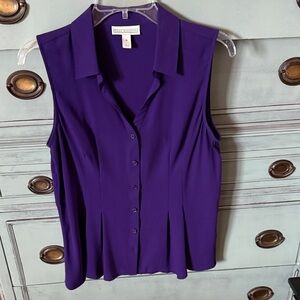 Dana Buchman Deep Purple Sleeveless Blouse